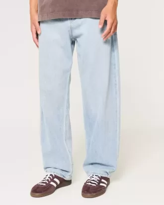 Baggy-Jeans in heller Waschung