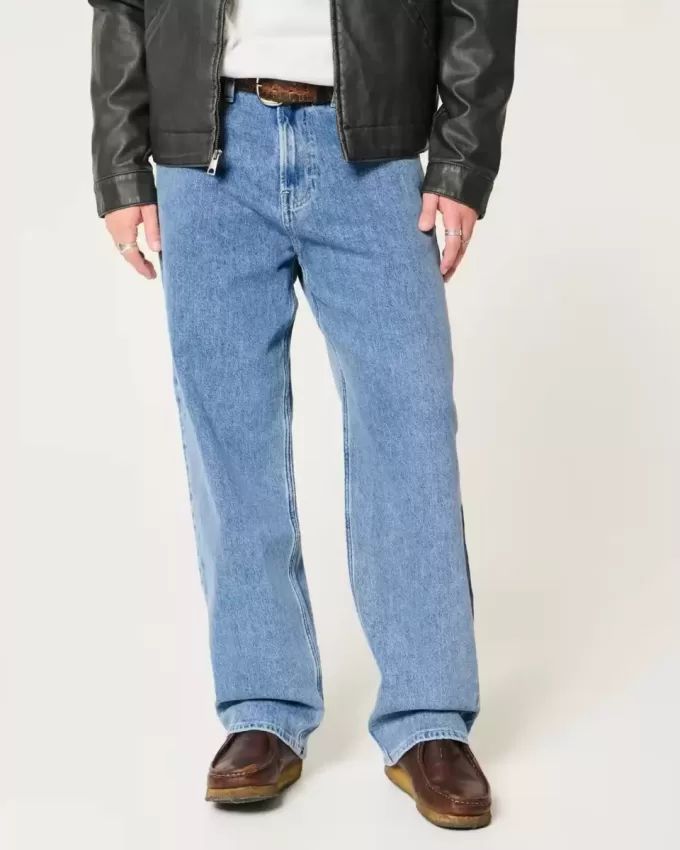 Baggy-Jeans in heller Waschung Baggy-Jeans in heller Waschung