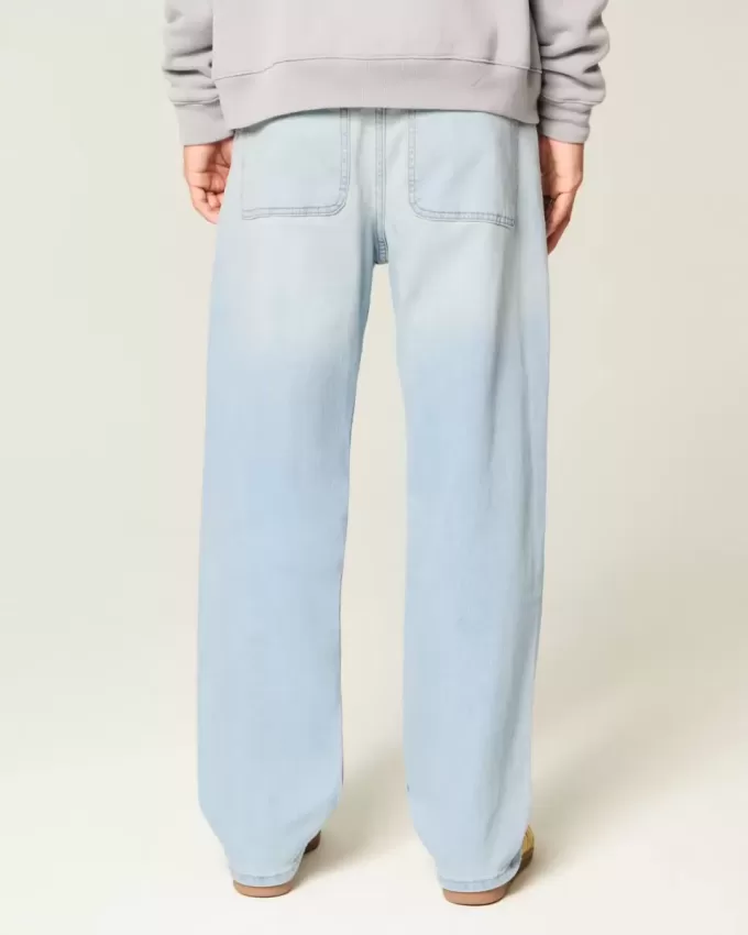 Baggy-Jeans in heller Waschung
