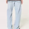 Baggy-Jeans in heller Waschung