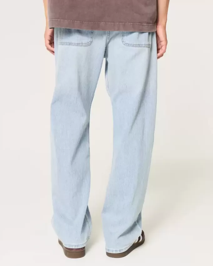 Baggy-Jeans in heller Waschung