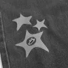 Baggy-Jeans in verwaschenem Schwarz mit Stern-Grafik