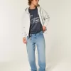 Baggy-Jeans mit Adler-Grafik in mittlerer Waschung