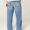 Baggy-Jeans mit Adler-Grafik in mittlerer Waschung