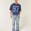 Baggy-Jeans mit Rissen und mittlerer Waschung