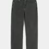 Baggy-Jeans mit verwaschenem Logo und Grafik in Schwarz