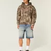 Baggy-Jeansshorts in dunkler Waschung
