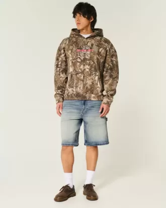 Baggy-Jeansshorts in dunkler Waschung