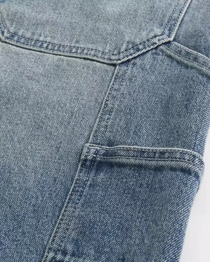 Baggy-Jeansshorts in dunkler Waschung
