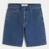 Baggy-Jeansshorts in mittlerer Waschung