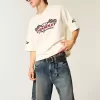 Baggy-Jeansshorts mit Schlangenmuster