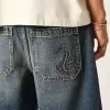 Baggy-Jeansshorts mit Schlangenmuster