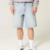 Baggy-Jeansshorts mit Sterngrafik