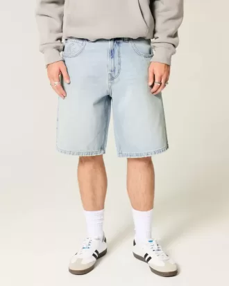Baggy-Jeansshorts mit Sterngrafik