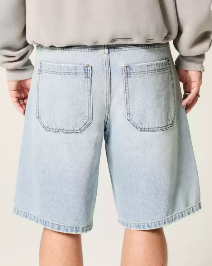 Baggy-Jeansshorts mit Sterngrafik