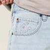 Baggy-Jeansshorts mit Sterngrafik