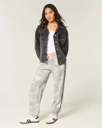 Baggy-Jogginghose aus Fleece mit Camouflage-Muster