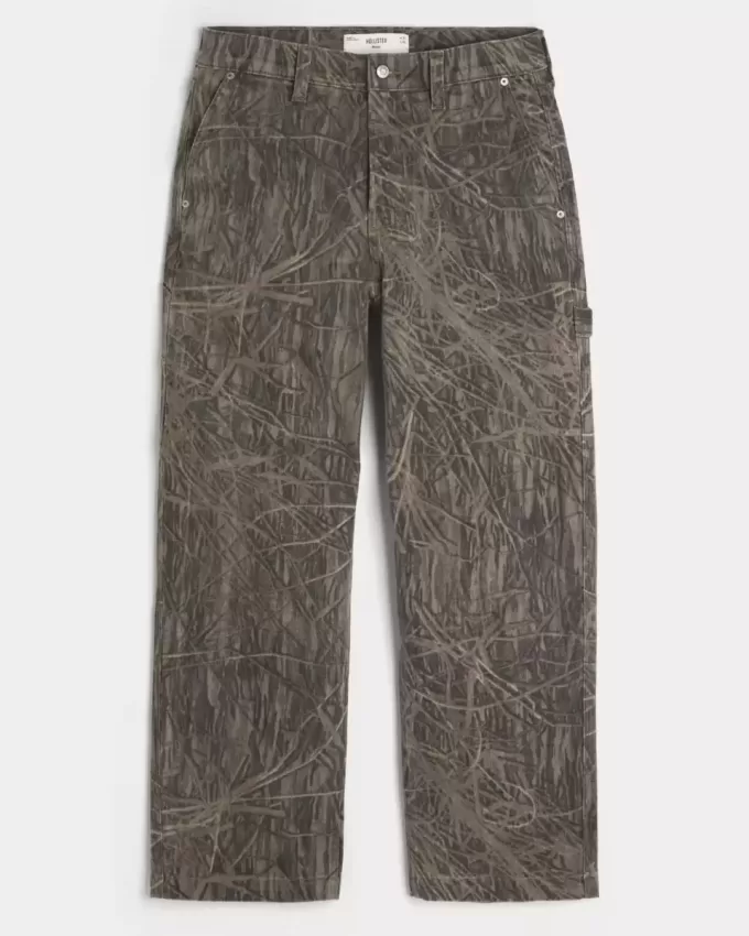 Baggy-Malerjeans mit Camouflage-Muster