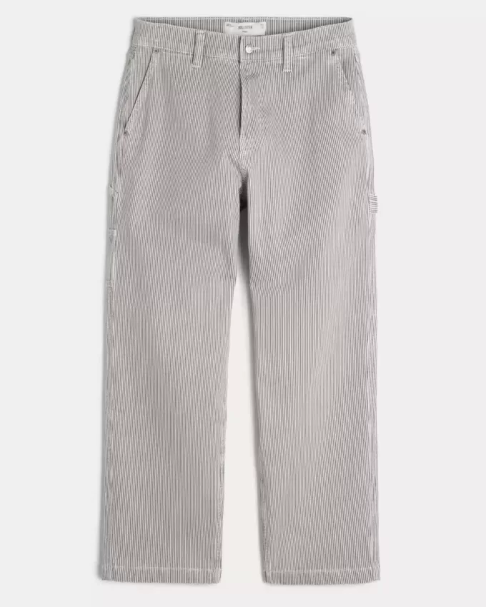 Baggy-Malerjeans mit Eisenbahnstreifen