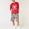 Baggy-Malershorts aus Denim mit Camouflage-Muster