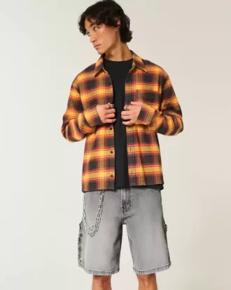 Baggy-Malershorts aus verwaschenem schwarzem Denim
