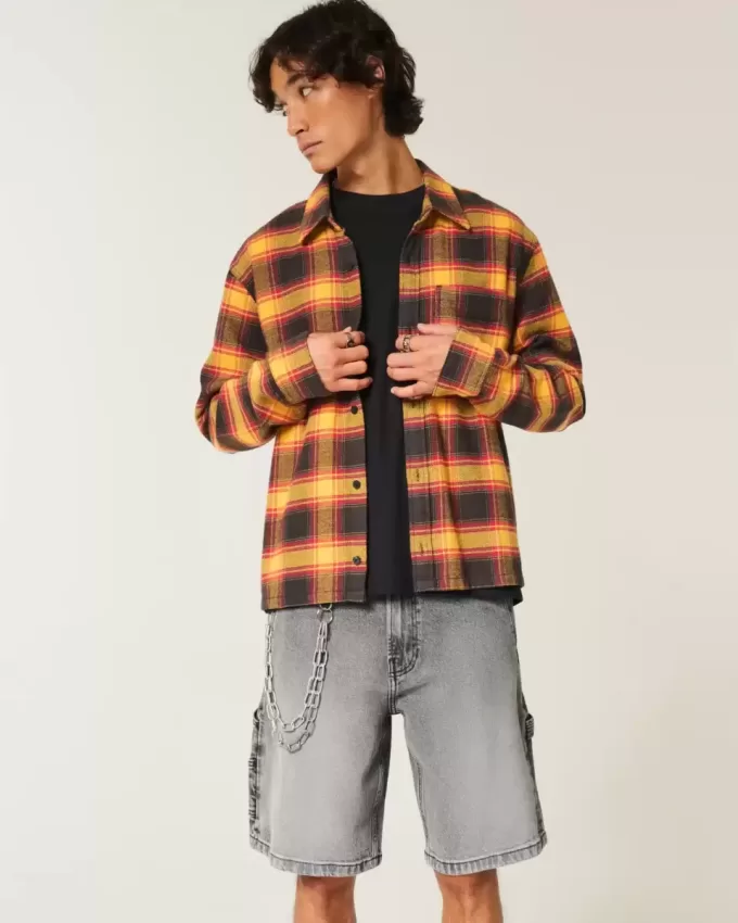 Baggy-Malershorts aus verwaschenem schwarzem Denim