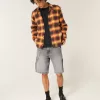 Baggy-Malershorts aus verwaschenem schwarzem Denim