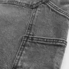 Baggy-Malershorts aus verwaschenem schwarzem Denim