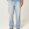 Baggy-Painter-Jeans in heller Waschung