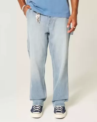 Baggy-Painter-Jeans in heller Waschung