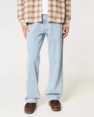Baggy-Painter-Jeans in heller Waschung