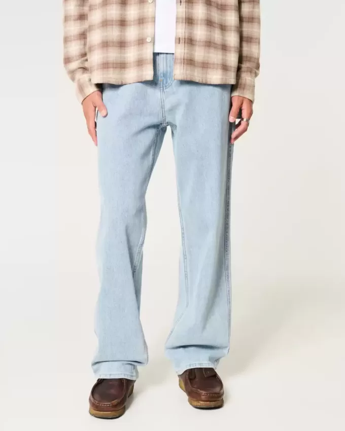 Baggy-Painter-Jeans in heller Waschung