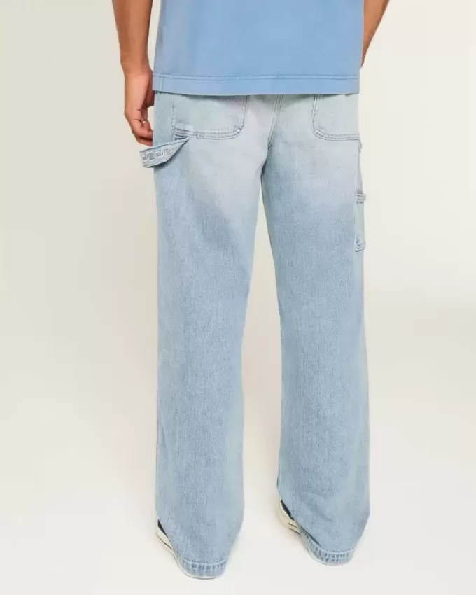 Baggy-Painter-Jeans in heller Waschung