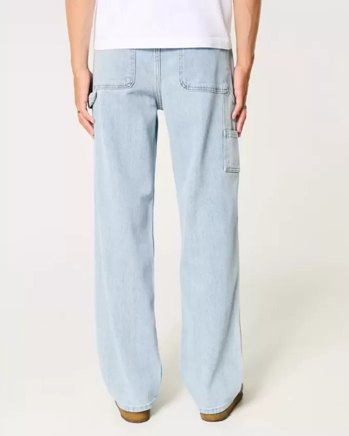 Baggy-Painter-Jeans in heller Waschung