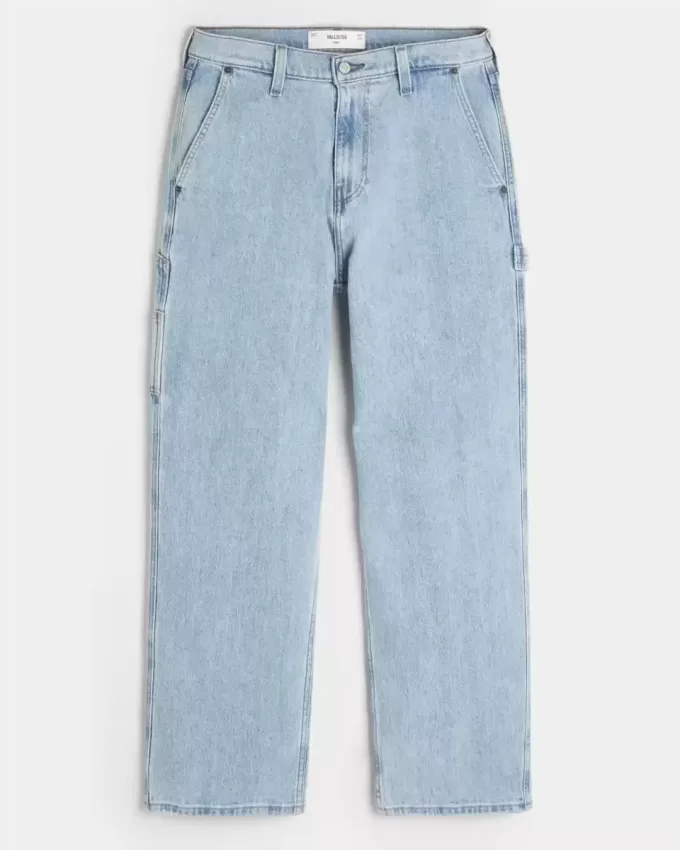 Baggy-Painter-Jeans in heller Waschung