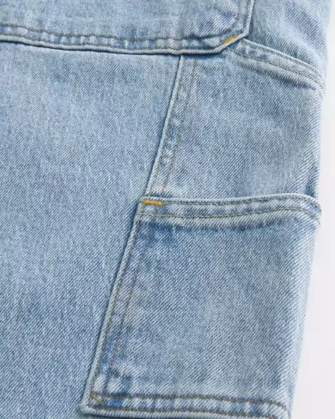 Baggy-Painter-Jeans in heller Waschung