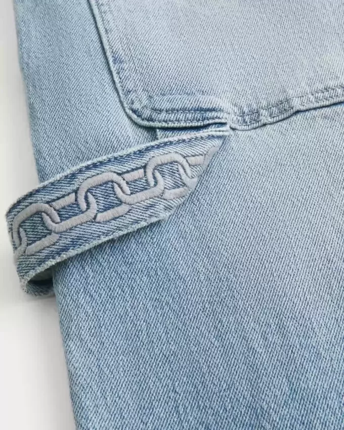 Baggy-Painter-Jeans in heller Waschung