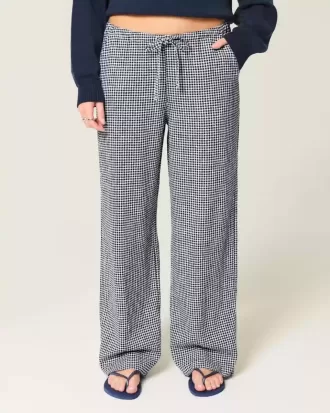 Baggy-Schlupfhose aus Leinenmischung