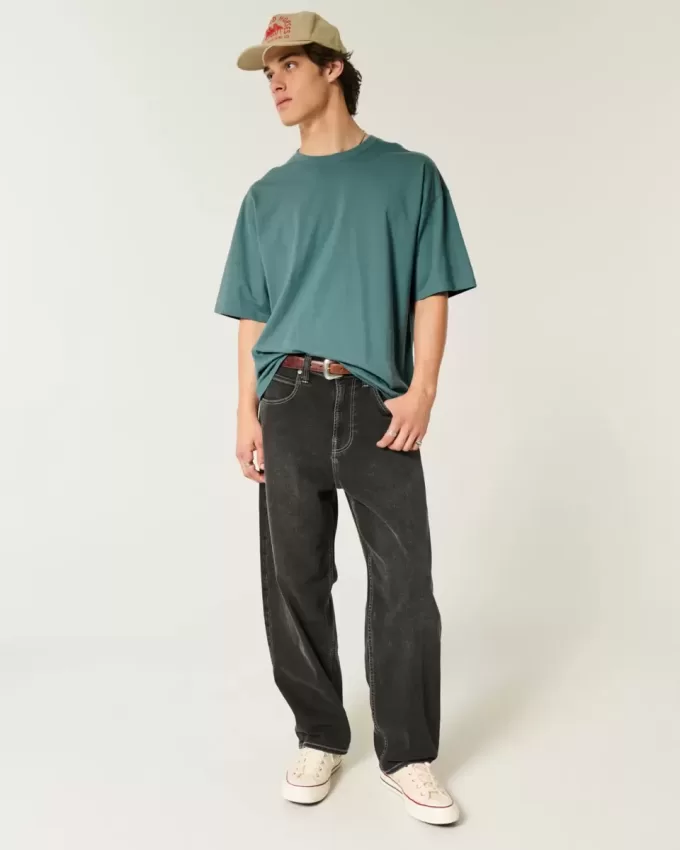 Baggy-T-Shirt aus Baumwolle mit Rundhalsausschnitt