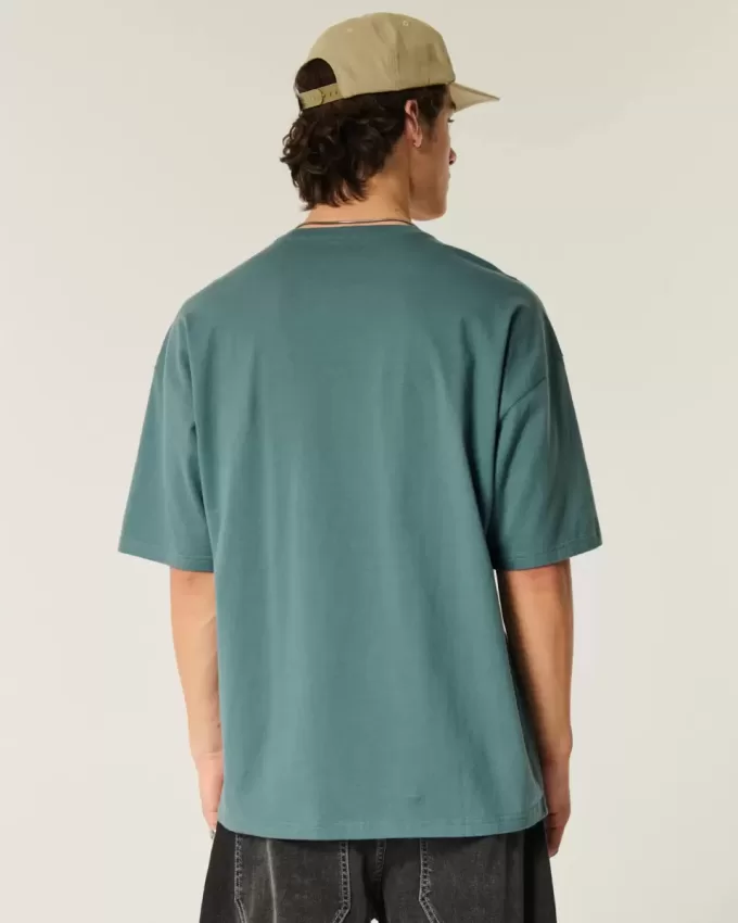 Baggy-T-Shirt aus Baumwolle mit Rundhalsausschnitt