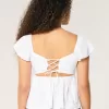 Bequemes Babydoll-Oberteil mit Flatterärmeln