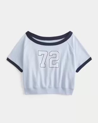 Bequemes Kurzarm-Sweatshirt aus Frottee-Fleece mit Grafik