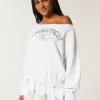 Bequemes, schulterfreies Connecticut-Grafik-Sweatshirt