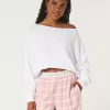 Bequemes, schulterfreies Frottee-Sweatshirt