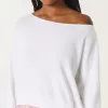Bequemes, schulterfreies Frottee-Sweatshirt