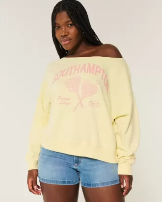 Bequemes schulterfreies Southampton-Sweatshirt mit Grafik