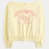 Bequemes schulterfreies Southampton-Sweatshirt mit Grafik