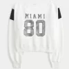Bequemes schulterfreies Sweatshirt mit Miami-Grafik