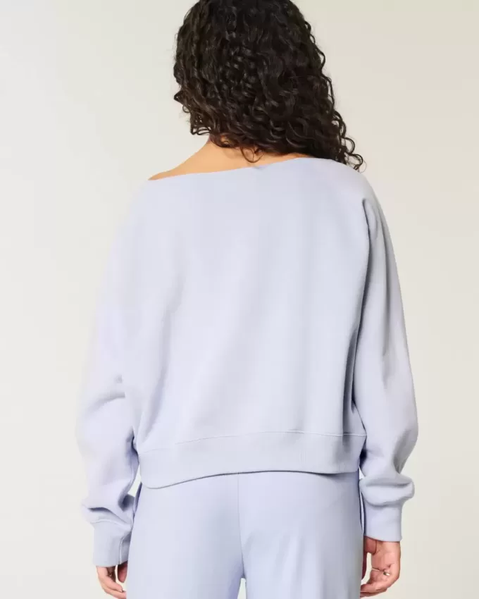 Bequemes, schulterfreies Sweatshirt mit NYC-Grafik