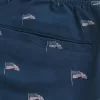 Über dem Knie geschnittene Shorts aus Leinenmischung mit Muster Über dem Knie geschnittene Shorts aus Leinenmischung mit Muster